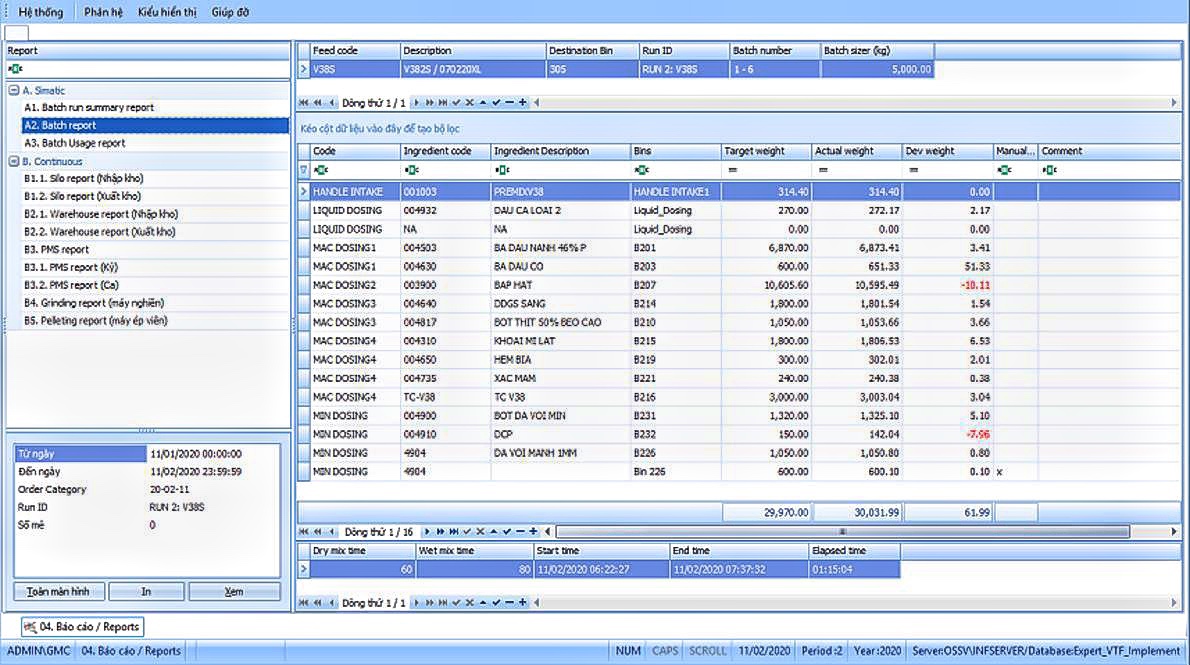 Simatic Batch Customize Report | Fuji CAC Joint Stock Company